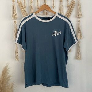 The Hundreds ringer tee stone blue white stripe s/s shirt palos streetwear XL